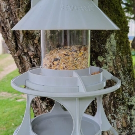 abreuvoir et mangeoire oiseaux sauvage celeste gris clair