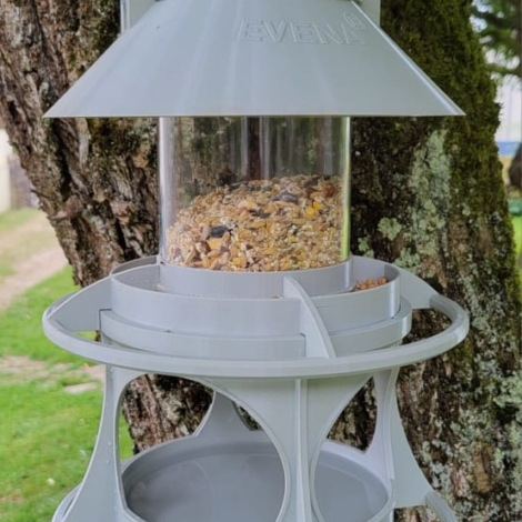 abreuvoir et mangeoire oiseaux sauvage celeste gris clair