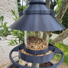 mangeoire oiseaux sauvage celeste à suspendre anthracite
