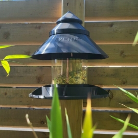 mangeoire oiseaux sauvage celeste mural gris anthracite