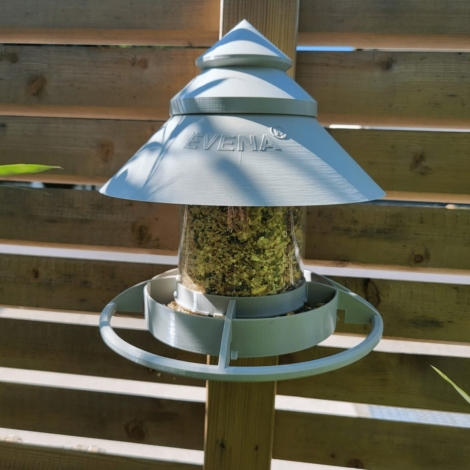 mangeoire oiseaux sauvage celeste mural gris clair